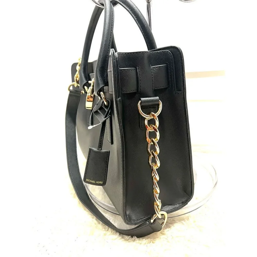 🔥🎁NWT! Michael Kors HAMILTON East West Satchel Handbag Black Msrp:298.00